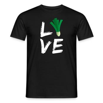 Vegan Vegetarian, Love Green Onions Gardeners - Men's T-Shirt - black - Front - AI Model Male 178 light (178cm)