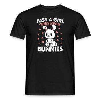 Nur ein Mädchen, das Hasen liebt - Männer T-Shirt - Schwarz - Vorne - AI Model Male 178 light (178cm)