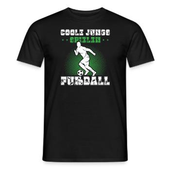 Coole Jungs Spielen Fußball Fußballer Geschenkidee - Männer T-Shirt - Schwarz - Vorne - AI Model Male 178 light (178cm)