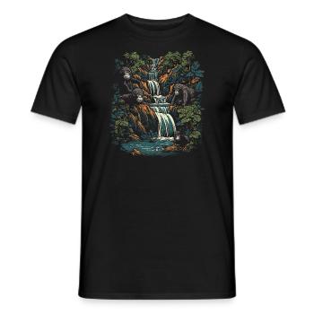 Gorilla Affe Tier Baby Jungtier Äffchen Gorillas - Männer T-Shirt - Schwarz - Vorne - AI Model Male 178 light (178cm)