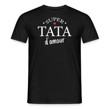Super Tata D'amour - T-shirt homme - noir - Devant - AI Model Male 178 light (178cm)