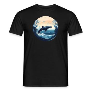 Whale - Men's T-Shirt - black - Front - AI Model Male 178 light (178cm)