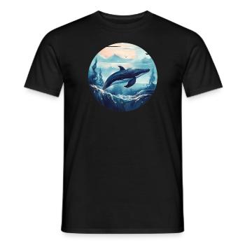 Whale - Men's T-Shirt - black - Front - AI Model Male 178 light (178cm)