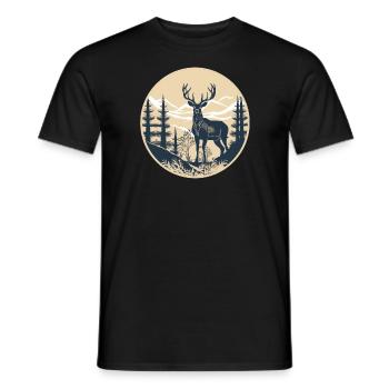 Hirsch - Männer T-Shirt - Schwarz - Vorne - AI Model Male 178 light (178cm)