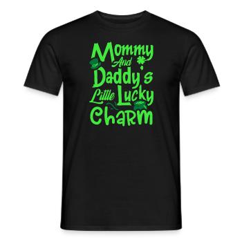 Mommy And Daddy's Little Lucky Charm St. Patrick's - Men's T-Shirt - black - Front - AI Model Male 178 light (178cm)