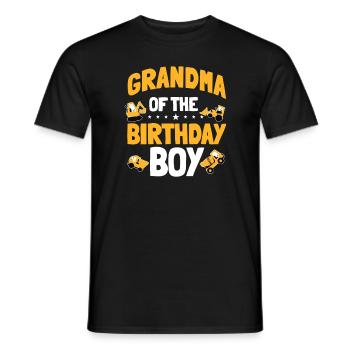 Grandma of the Birthday Boy Construction Worker - Men's T-Shirt - black - Front - AI Model Male 178 light (178cm)