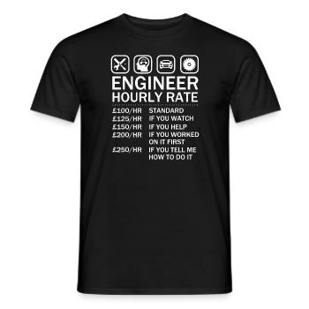 Ingenieur Stundensatz Preisdiagramm Arbeitspreise - Männer T-Shirt - Schwarz - Vorne - AI Model Male 178 light (178cm)