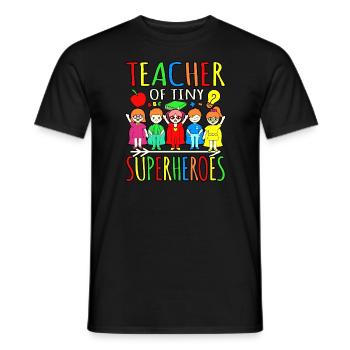 Lehrer Kleiner Superhelden Erster Tag - Männer T-Shirt - Schwarz - Vorne - AI Model Male 178 light (178cm)