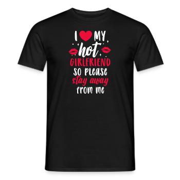 I Love My Hot Girlfriend Saying Gift Idea Couples - Men's T-Shirt - black - Front - AI Model Male 178 light (178cm)