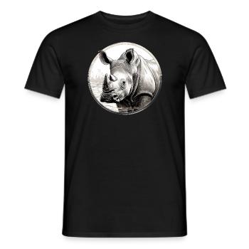 Nashorn - Männer T-Shirt - Schwarz - Vorne - AI Model Male 178 light (178cm)