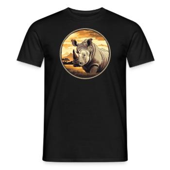 Nashorn - Männer T-Shirt - Schwarz - Vorne - AI Model Male 178 light (178cm)