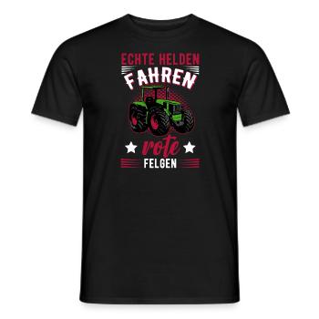 Landwirt Traktor Echte Helden Fahren Rote Felgen - Männer T-Shirt - Schwarz - Vorne - AI Model Male 178 light (178cm)