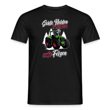 Landwirt Traktor Echte Helden Fahren Rote Felgen - Männer T-Shirt - Schwarz - Vorne - AI Model Male 178 light (178cm)