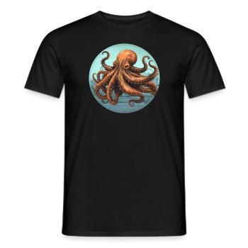 Octopuses - Men's T-Shirt - black - Front - AI Model Male 178 light (178cm)