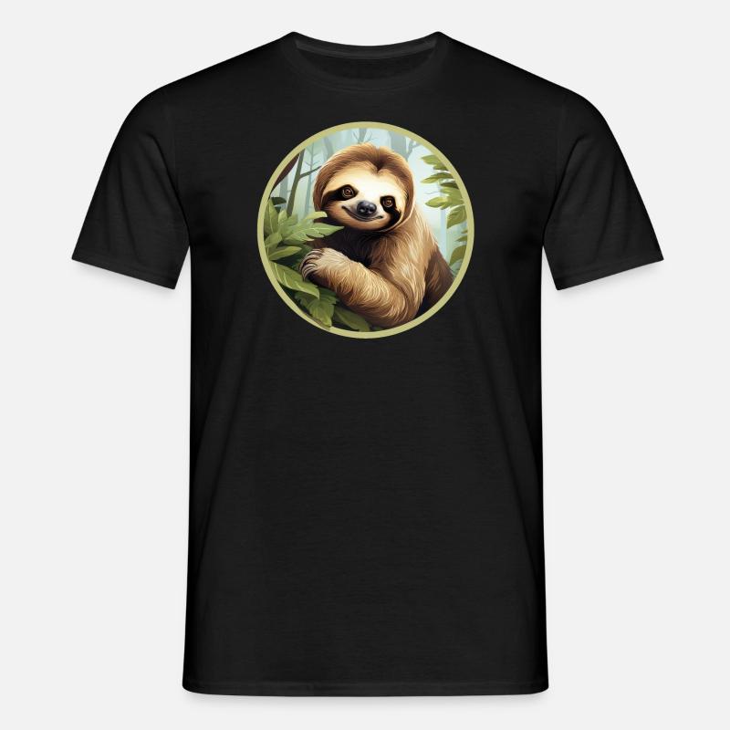 Faultier - Männer T-Shirt - Schwarz