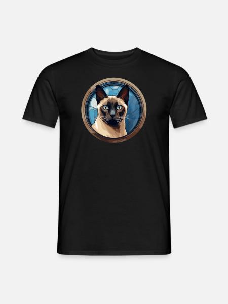 Siamkatze - Männer T-Shirt - Schwarz