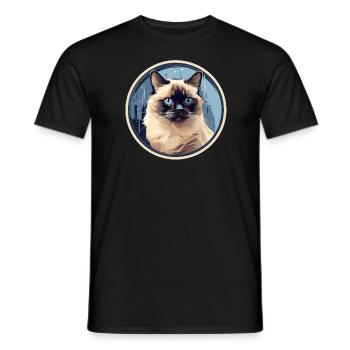 Chat birman - T-shirt homme - noir - Devant - AI Model Male 178 light (178cm)