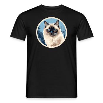 Chat birman - T-shirt homme - noir - Devant - AI Model Male 178 light (178cm)