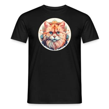 Perserkatze - Männer T-Shirt - Schwarz - Vorne - AI Model Male 178 light (178cm)