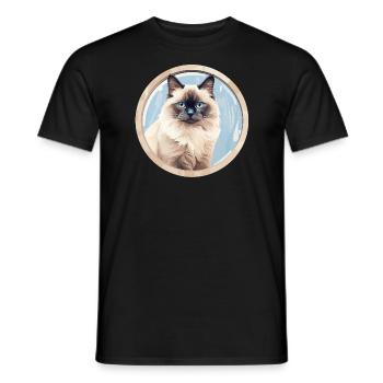 Chat birman - T-shirt homme - noir - Devant - AI Model Male 178 light (178cm)