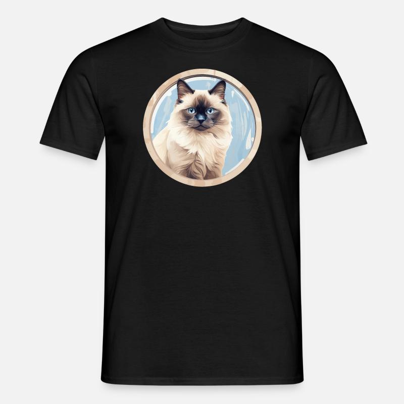 Birma Katze - Männer T-Shirt - Schwarz