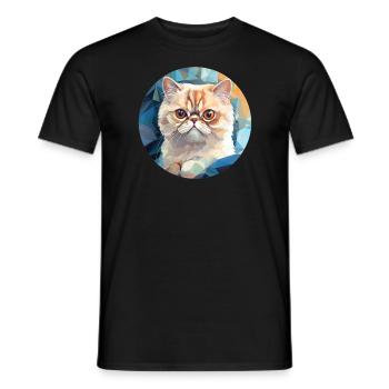 Exotische Kurzhaarkatze - Männer T-Shirt - Schwarz - Vorne - AI Model Male 178 light (178cm)