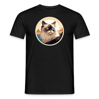Himalayan cat - Men's T-Shirt - black - Front - AI Model Male 178 light (178cm)