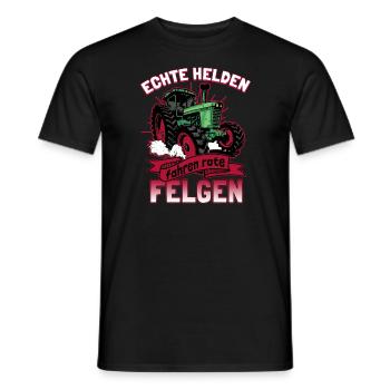 Landwirt Traktor Echte Helden Fahren Rote Felgen - Männer T-Shirt - Schwarz - Vorne - AI Model Male 178 light (178cm)