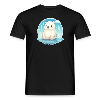mignon petit ours polaire - T-shirt homme - noir - Devant - AI Model Male 178 light (178cm)