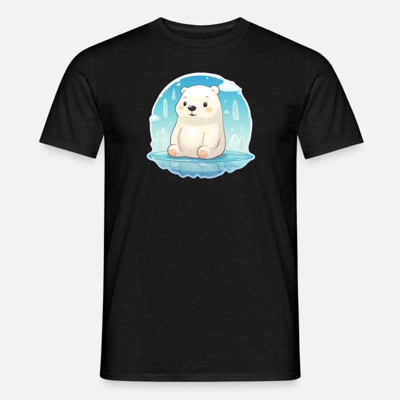 süßer kleiner Eisbär - Männer T-Shirt - Schwarz