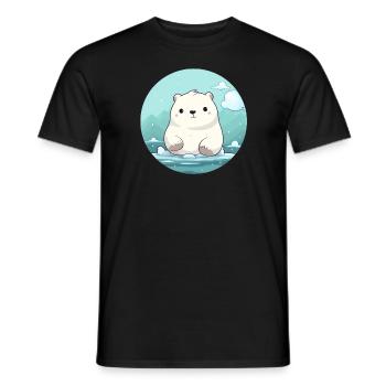 mignon petit ours polaire - T-shirt homme - noir - Devant - AI Model Male 178 light (178cm)