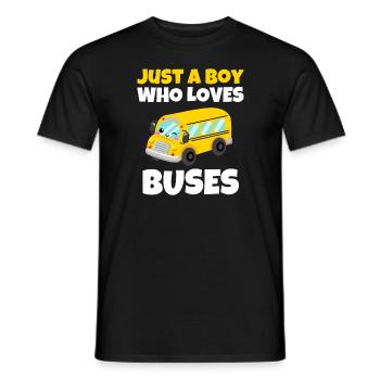 Nur ein Junge, der Busse liebt Geburtstag Gelbe Schule - Männer T-Shirt - Schwarz - Vorne - AI Model Male 178 light (178cm)