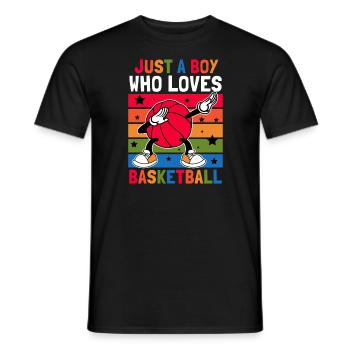 Just A Boy Who Loves Basketball Sports Gift Idea - Men's T-Shirt - black - Front - AI Model Male 178 light (178cm)