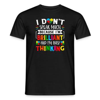 Ich spreche nicht viel Brillanter Autismus Autistische Jungen - Männer T-Shirt - Schwarz - Vorne - AI Model Male 178 light (178cm)