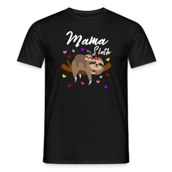 Mama Sloth Cute Mother's Day Sloth Mom - Men's T-Shirt - black - Front - AI Model Male 178 light (178cm)