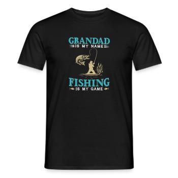 Grandad Is My Name Fishing Is My Game - Men's T-Shirt - black - Front - AI Model Male 178 light (178cm)