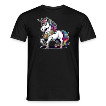 Rainbow Unicorn - Men's T-Shirt - black - Front - AI Model Male 178 light (178cm)