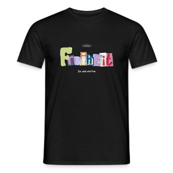 Freiheit Lustige Sprüche Natur T-Shirt - Männer T-Shirt - Schwarz - Vorne - AI Model Male 178 light (178cm)
