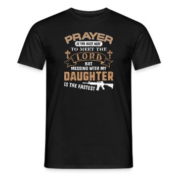 Father Day Funny For Proud Daddy Dad If You Mess - Men's T-Shirt - black - Front - AI Model Male 178 light (178cm)