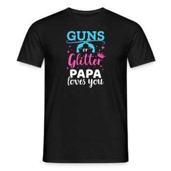 Gender Reveal Guns oder Glitter Papa Matching Baby - Männer T-Shirt - Schwarz - Vorne - AI Model Male 178 light (178cm)