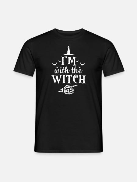 Halloween Männer I'm With The Witch - Männer T-Shirt - Schwarz