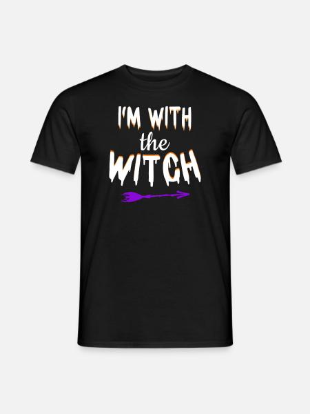 Halloween Männer Hexe I'm With The Witch - Männer T-Shirt - Schwarz