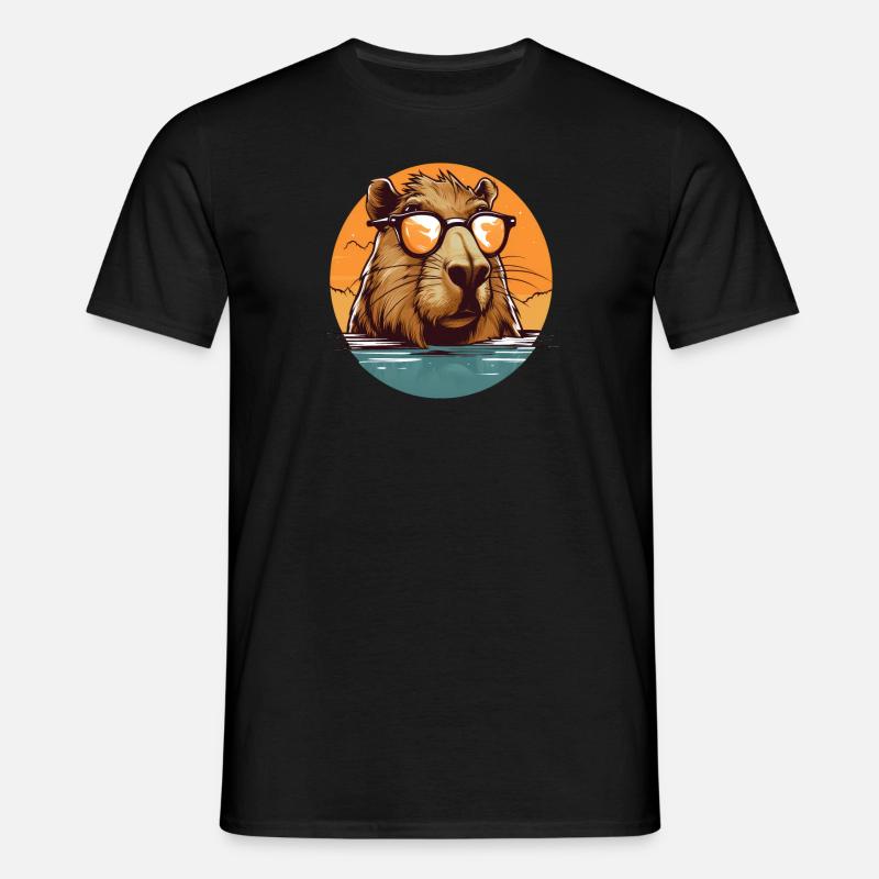 Capybara - Männer T-Shirt - Schwarz
