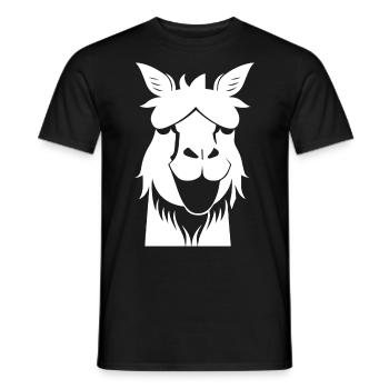 Drôle de lama Silhouette Cheeky Fun Lamas - T-shirt homme - noir - Devant - AI Model Male 178 light (178cm)
