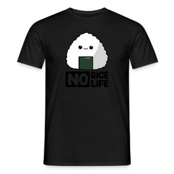 No Rice No Life Funny Foodie - Men's T-Shirt - black - Front - AI Model Male 178 light (178cm)