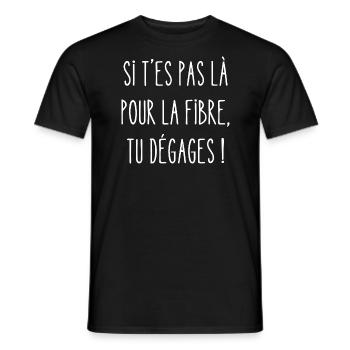 si t es pas là pour la fibre - T-shirt homme - noir - Devant - AI Model Male 178 light (178cm)