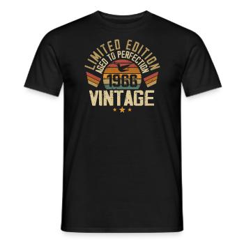 Vintage 1966 Cadeau d’anniversaire 1966 Rétro - T-shirt homme - noir - Devant - AI Model Male 178 light (178cm)