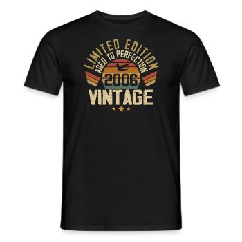 Vintage 2006 Cadeau d’anniversaire 2006 Rétro - T-shirt homme - noir - Devant - AI Model Male 178 light (178cm)