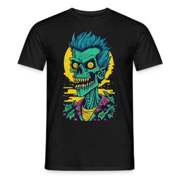 Zombie Comic Illustration - Männer T-Shirt - Schwarz - Vorne - AI Model Male 178 light (178cm)