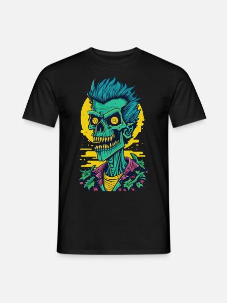 Zombie Comic Illustration - Men's T-Shirt - black